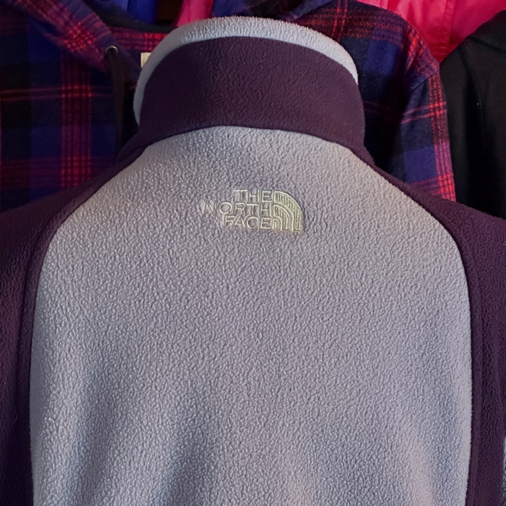 THE NORTH FACE Full Zip 2 Tone Purple Fleece Jacket Pockets Medium - Picture 5 of 12